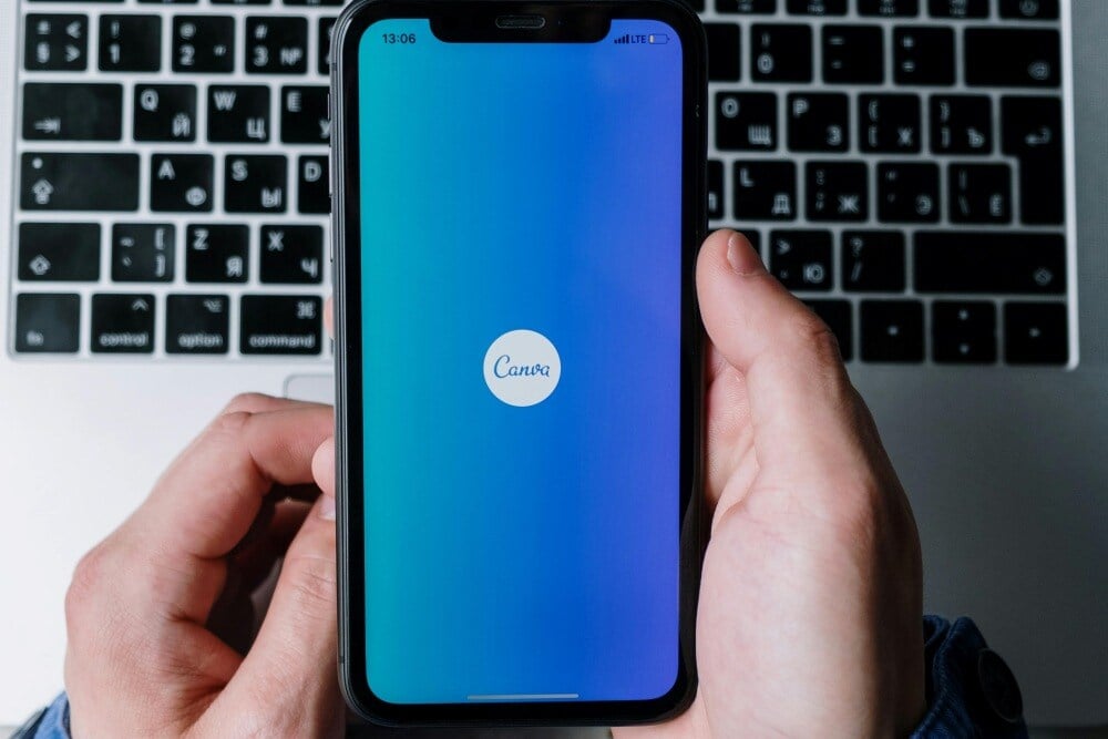 Canva app loading on a phone