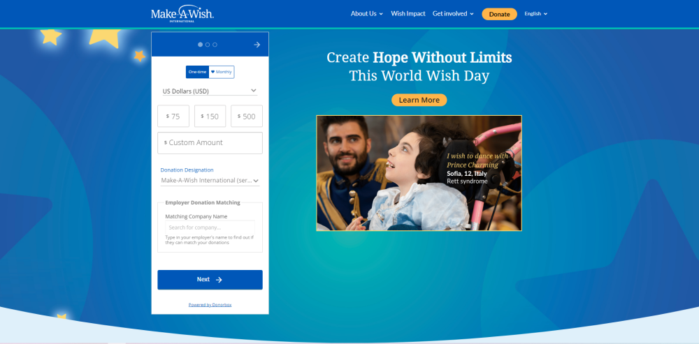 Make A Wish website