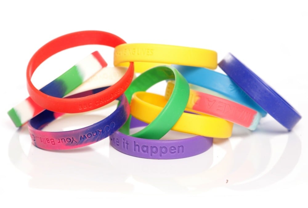 Silicone fundraiser bracelets