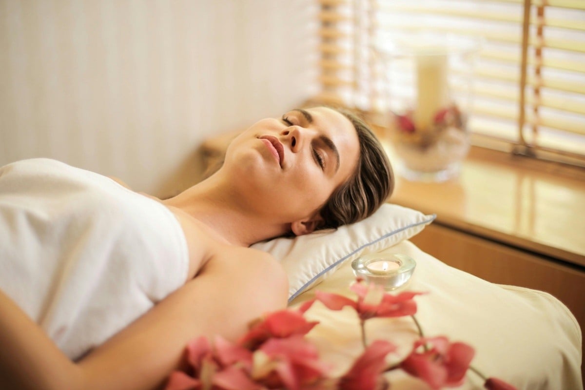 Woman enjoying a spa experience