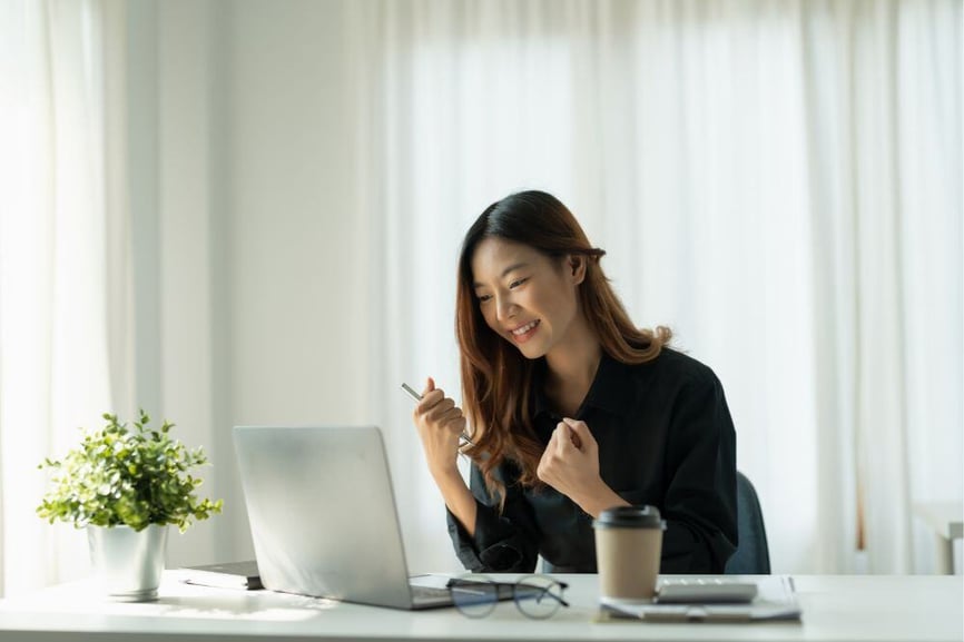 Women being successful on a laptop