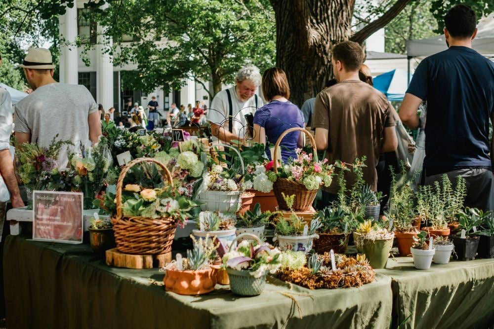 fundraising with a flower stall